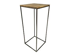 Designer bistro table - brown structure with oak top