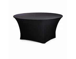 Stretch tablecloth round - black, ⌀ 180 cm