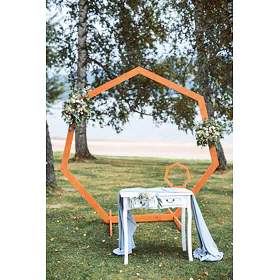 Wooden wedding arch